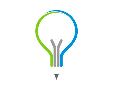 Combination light bulb with pencil Stock Illustration