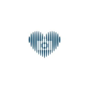 Combination of lines love and camera logo design vectors unique Stock Illustration