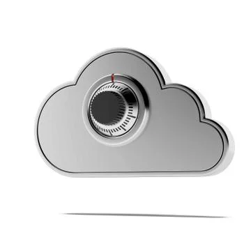 Combination lock and cloud Illustrazione stock