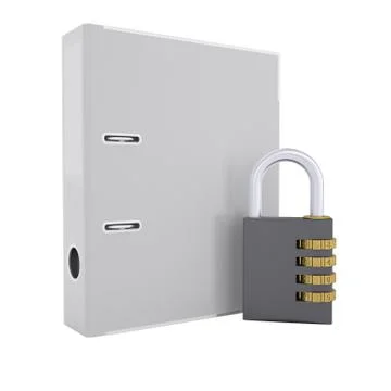 Combination lock and office folder 스톡 일러스트