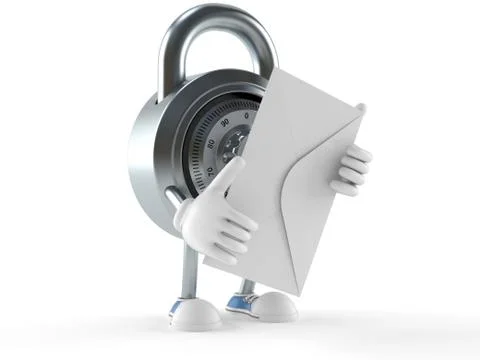 Combination lock character with letter Stock Illustration