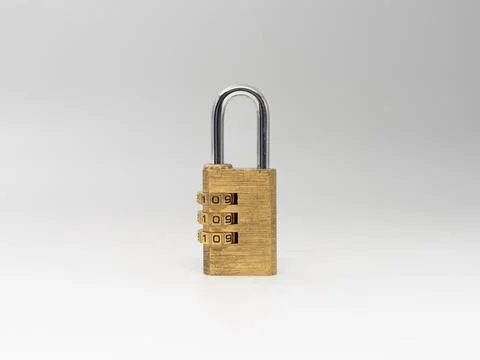 Combination Lock Close-up on White Stock Photos