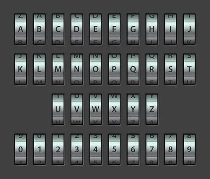 Combination lock font Stock Illustration