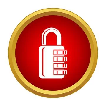 Combination lock icon indicating data security protection 库存插图