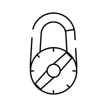 Combination lock icon protecting data and network security Illustrazione stock