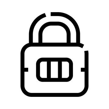 Combination lock icon protecting digital data security Stock Illustration