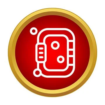 Combination lock icon security on red background Illustrazione stock