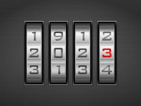 Combination lock new 2023 Stock Illustration