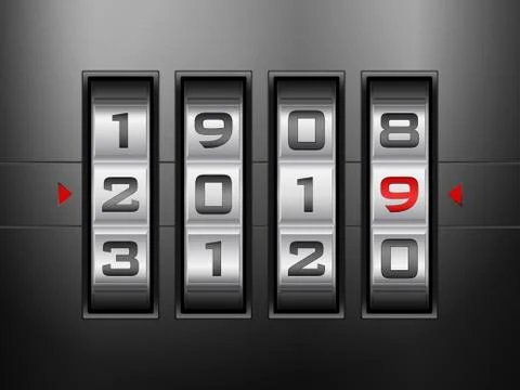 Combination lock New Year Illustration