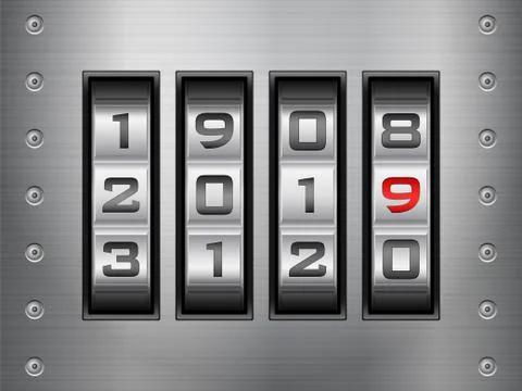 Combination lock New Year Stock Illustration
