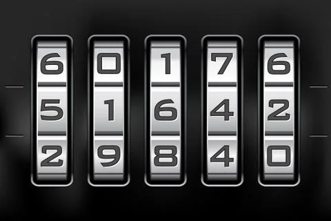 Combination lock - number code Illustrazione stock