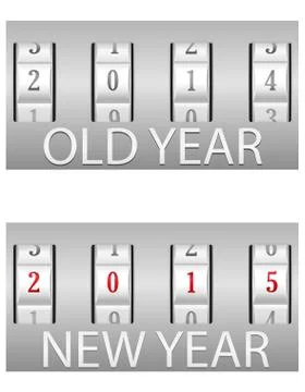 Combination lock old and the new year illustration Illustrazione stock