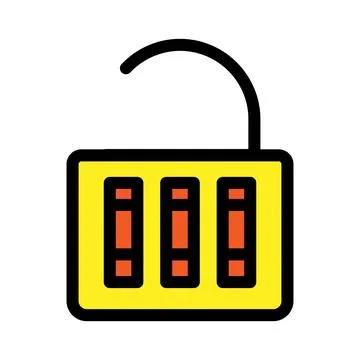 Combination lock open line icon isolated on white background. Black flat th.. Stock Illustration