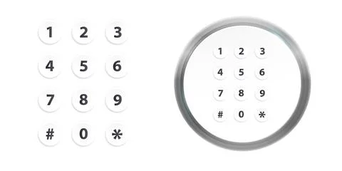 Combination Lock Padlock 3D Set Security Padlocks with Number Code Dials and Stock Illustration