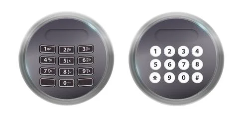 Combination Lock Padlock 3D Set Security Padlocks with Number Code Dials and Stock Illustration