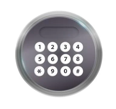 Combination Lock Padlock 3D Set Security Padlocks with Number Code Dials and Stock Illustration