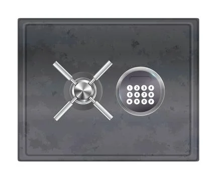 Combination Lock Padlock 3D Set Security Padlocks with Number Code Dials and Stock Illustration