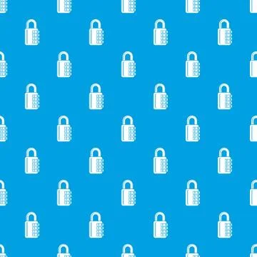 Combination lock pattern vector seamless blue Illustrazione stock