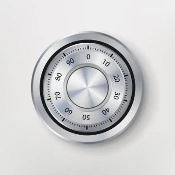 Combination Lock, Realistic Metal Vector Illustration. For Safety Illustration Stock Illustration