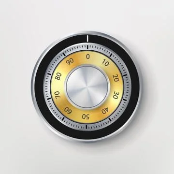 Combination Lock, Realistic Metal Vector Illustration. Safe Lock 스톡 일러스트