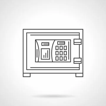 Combination lock safe flat line vector icon イラスト素材