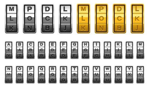 Combination lock vector design illustration isolated on white background Stock Illustration