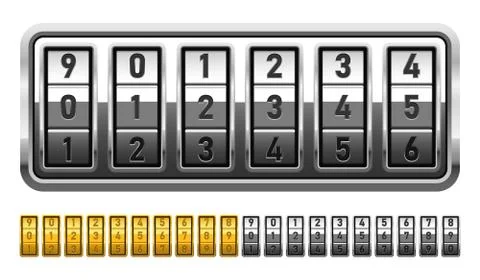 Combination lock vector design illustration isolated on white background Stock Illustration