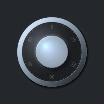 Combination lock wheel on dark background. Vector 库存插图