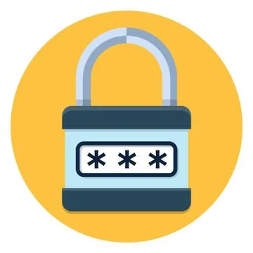 Combination lock.Padlock with password vector icon. Stock-Illustration