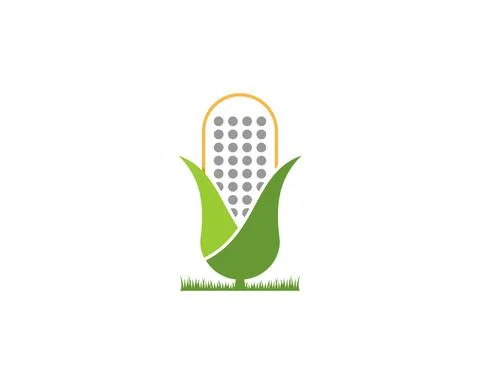 Combination microphone with corn shape logo Stock Illustration