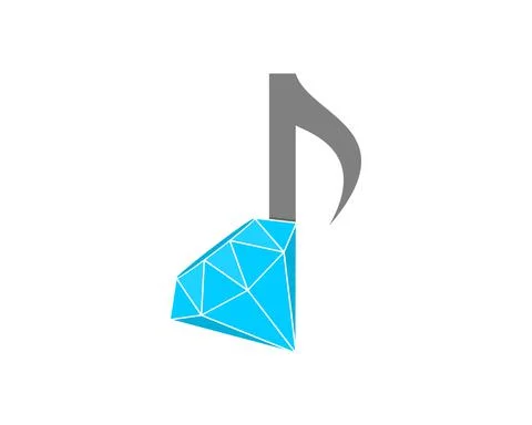 Combination music note with diamond gems Stock Illustration