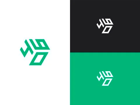 Combination number, stylish vector emblem for design Stock Illustration