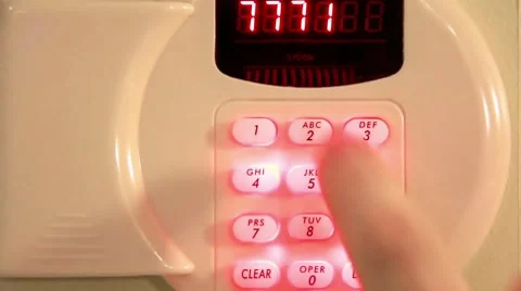 Combination numeric lock on safe Stock Footage 8993117