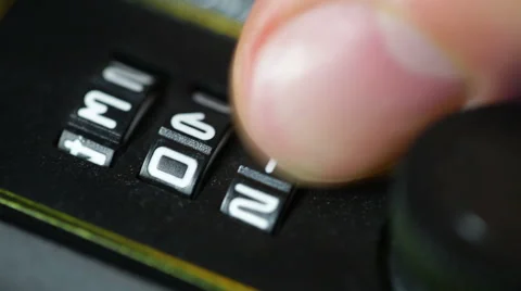 Combination opening open lock number Stock Footage 47885634