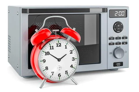 Combination oven, microwave with alarm clock. 3D rendering Stock-Illustration