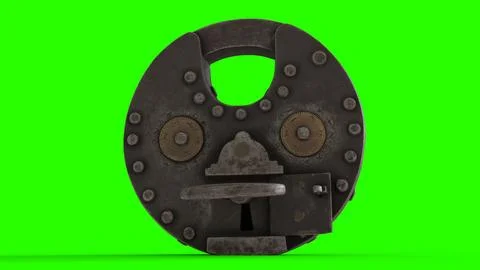 Combination padlock with green background Stock Illustration