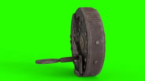 Combination padlock with green background Stock Illustration