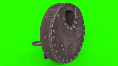 Combination padlock with green background Stock Illustration