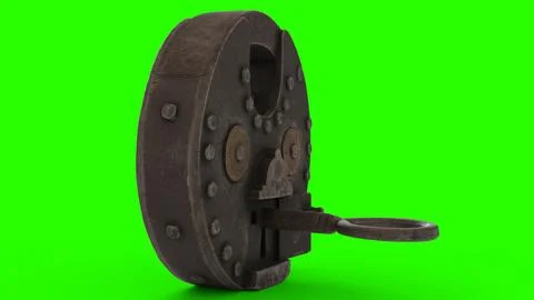 Combination padlock with green background Stock Illustration