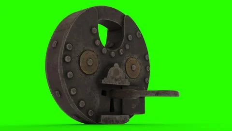 Combination padlock with green background Stock Illustration