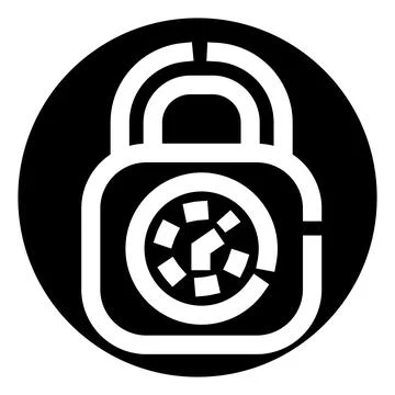 Combination padlock icon securing digital data privacy Stock Illustration