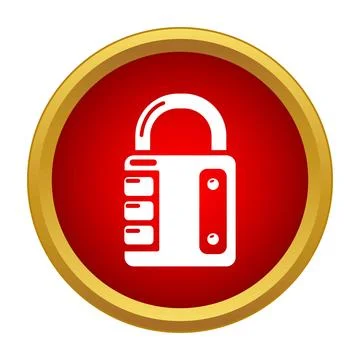 Combination padlock icon securing digital data privacy Stock-Illustration
