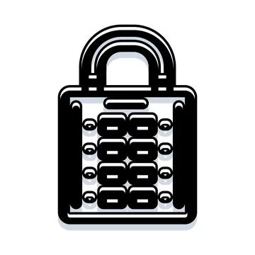 Combination padlock icon securing digital data privacy Stockillustratie