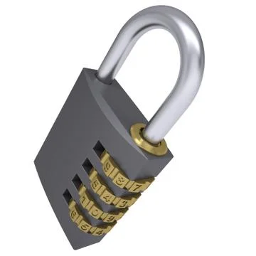 Combination padlock Illustrazione stock