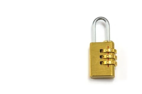 Combination padlock isolated on white background Stock Photos