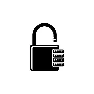 Combination Padlock, Password Code Lock. Flat Vector Icon illustration. Simpl Stock Illustration