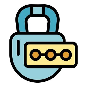 Combination padlock protecting important data with password Stock Illustration