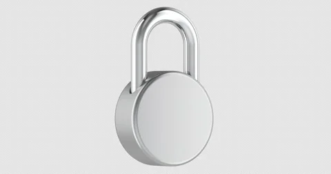 Combination padlock rotation animation seamlessly loopable. 3D rendering is.. Stock Footage 322641762