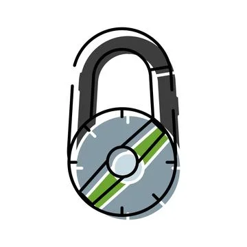 Combination padlock securing data and privacy illustration Stock Illustration