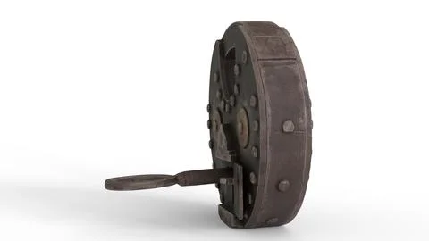Combination padlock with white background Illustrazione stock